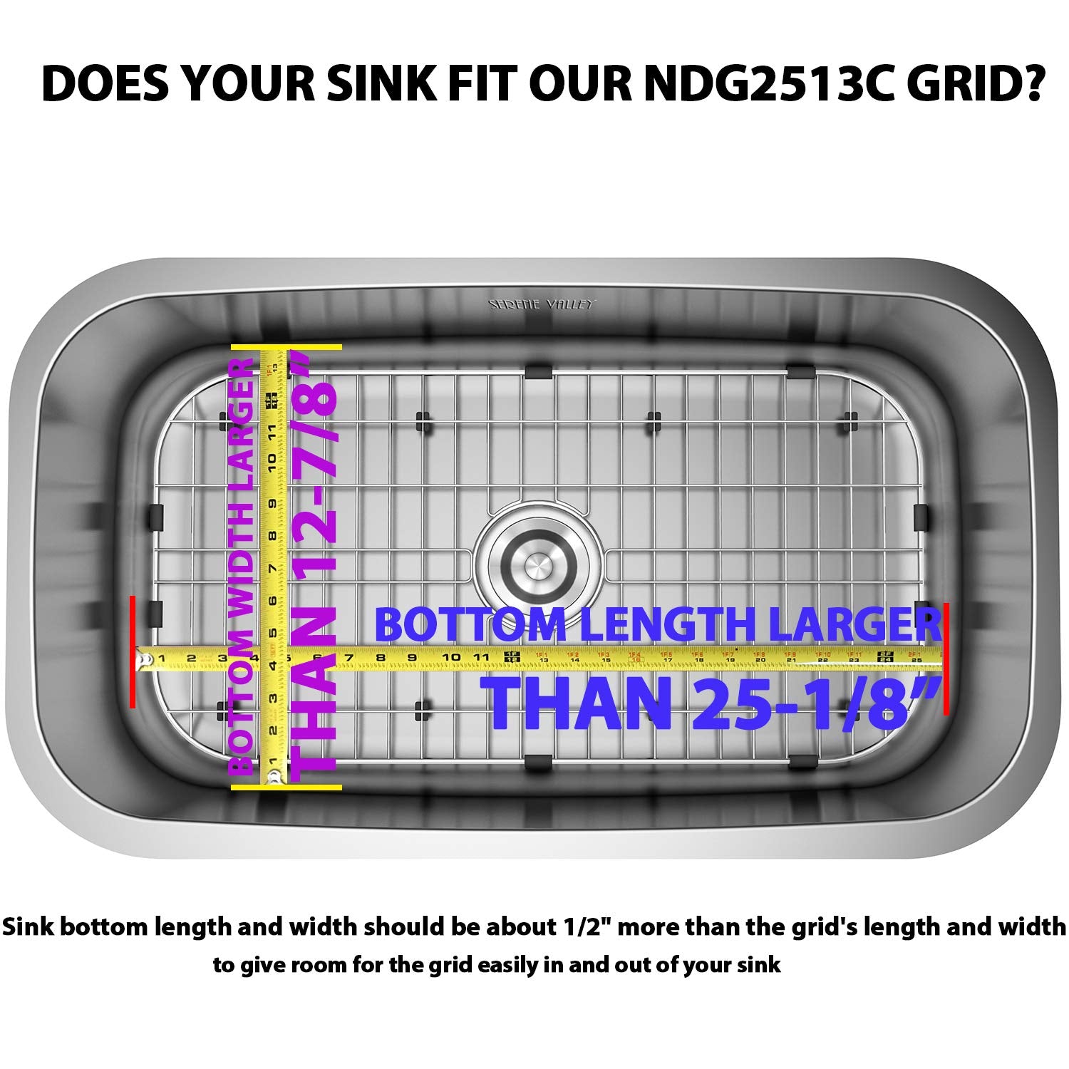 Serene Valley grid with corner radius-1-1-2 maintains clean edges and reduces wear at corners