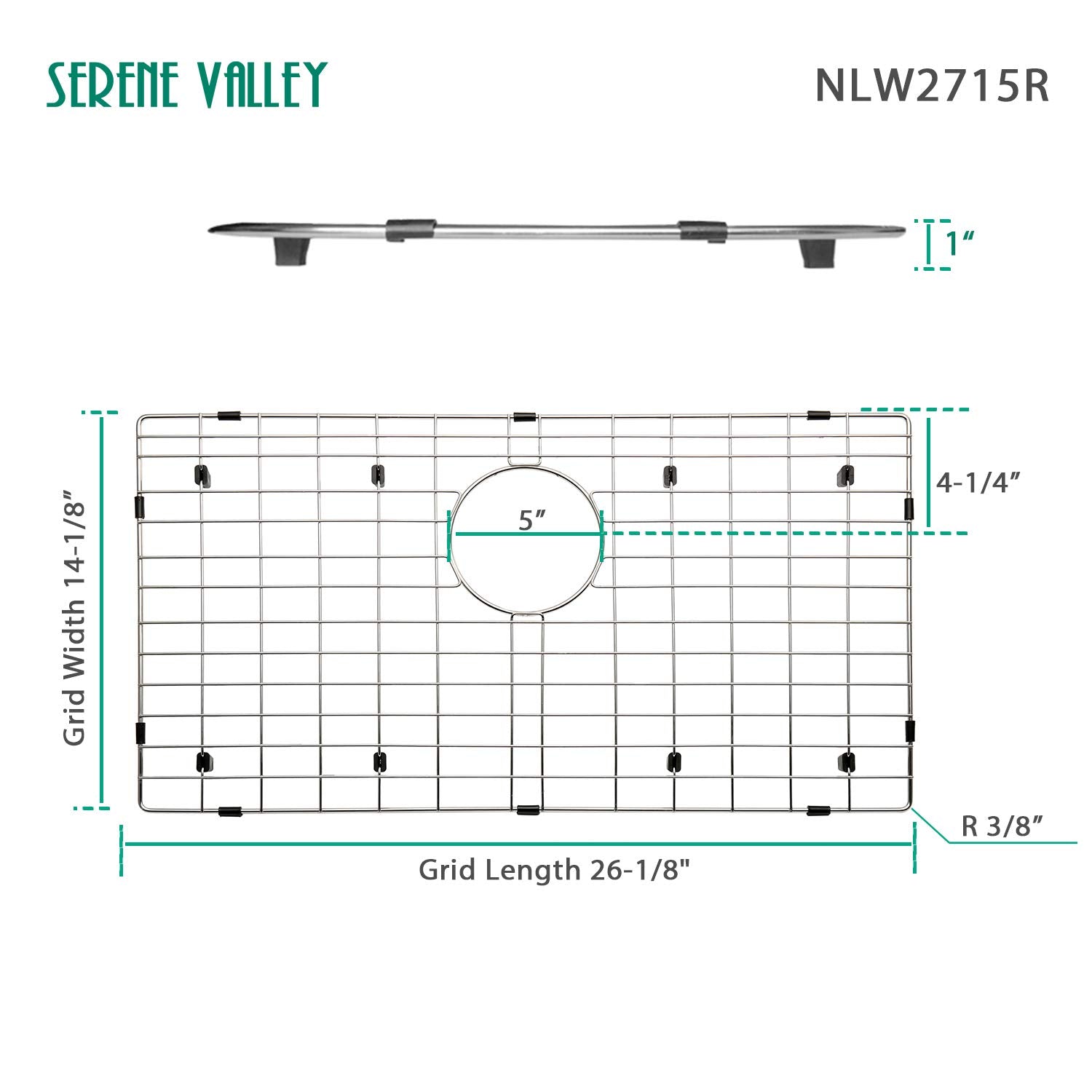 Serene Valley sink protector rear-drain configuration enhances drainage.