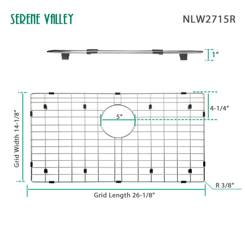 Serene Valley sink protector rear-drain configuration enhances drainage.