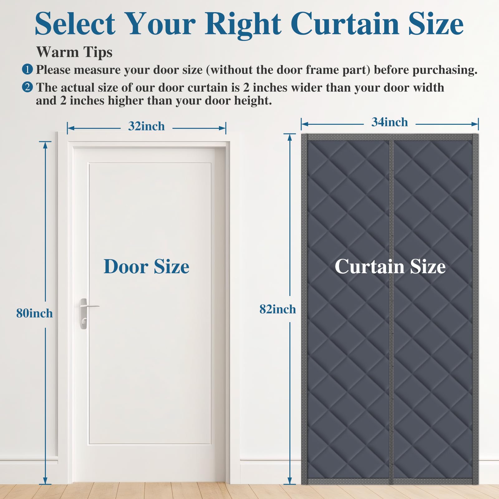 SereneCloud front-door curtain magnets auto-close to keep warmth inside.