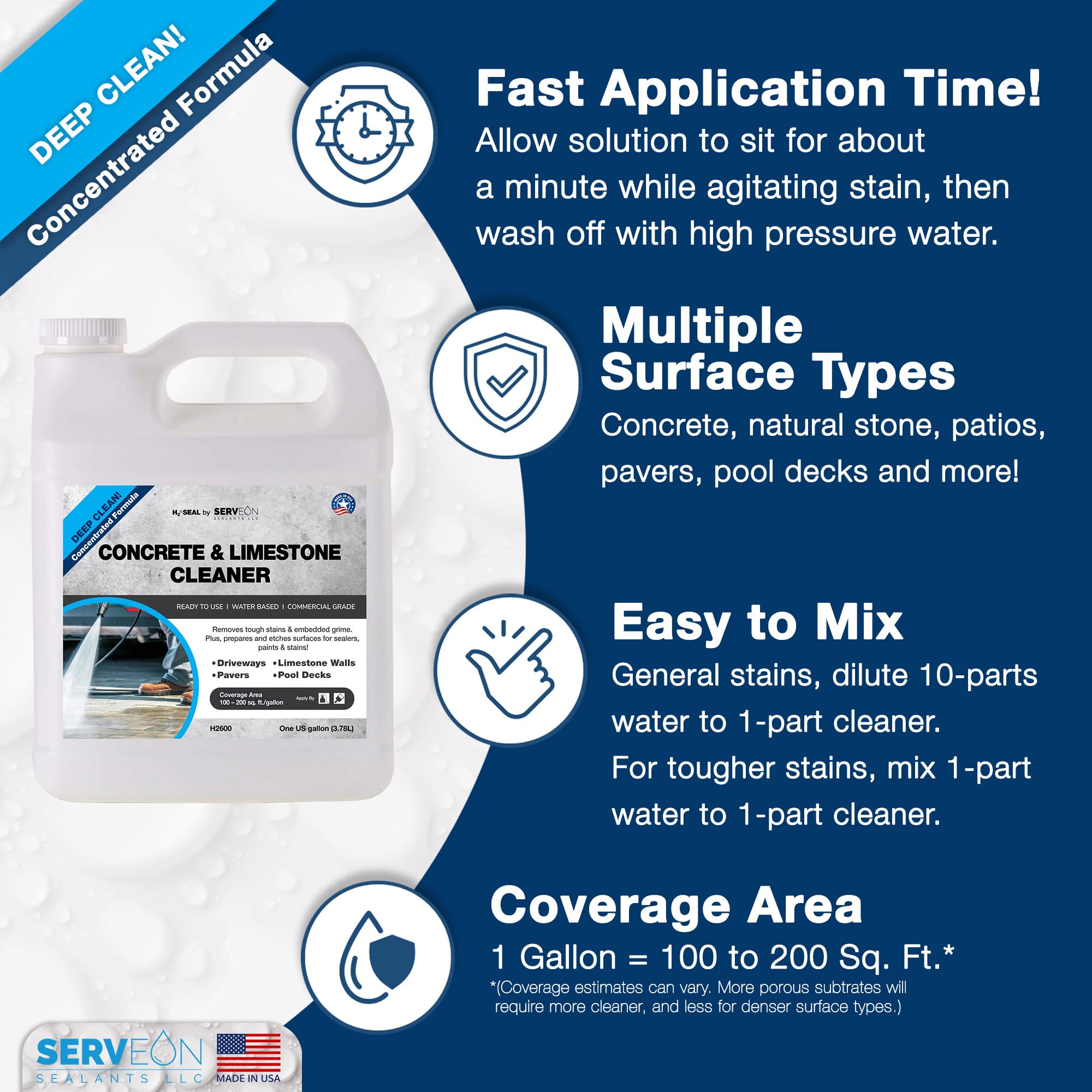 Serveon H2600 water based cleaner with VOC friendly formula for surroundings