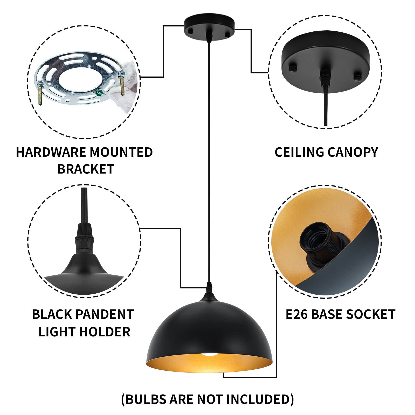 Sesiment durable metal pendant light withstands daily use and easy cleaning