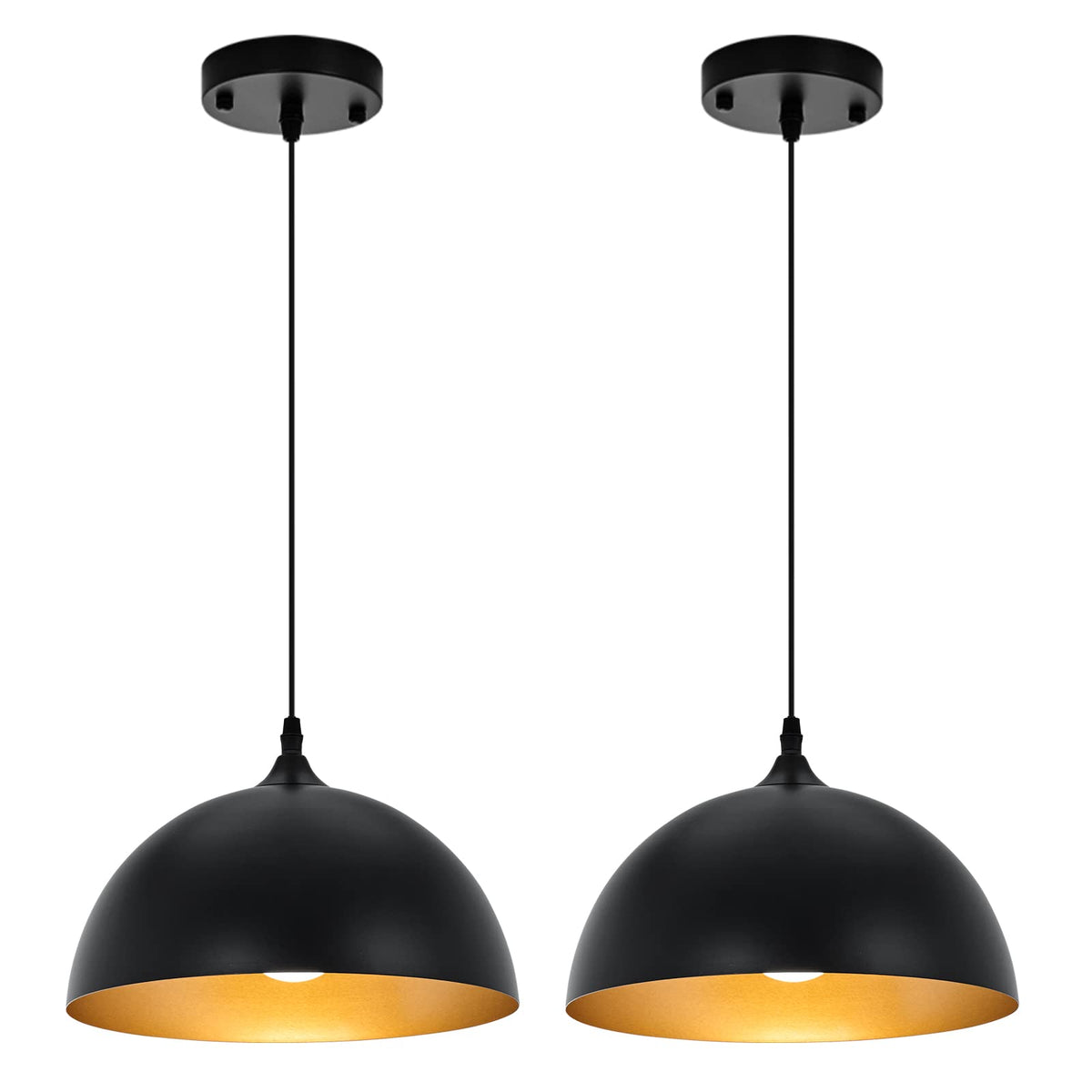 Sesiment farmhouse pendant light for kitchen island, black and gold, ideal warm task lighting
