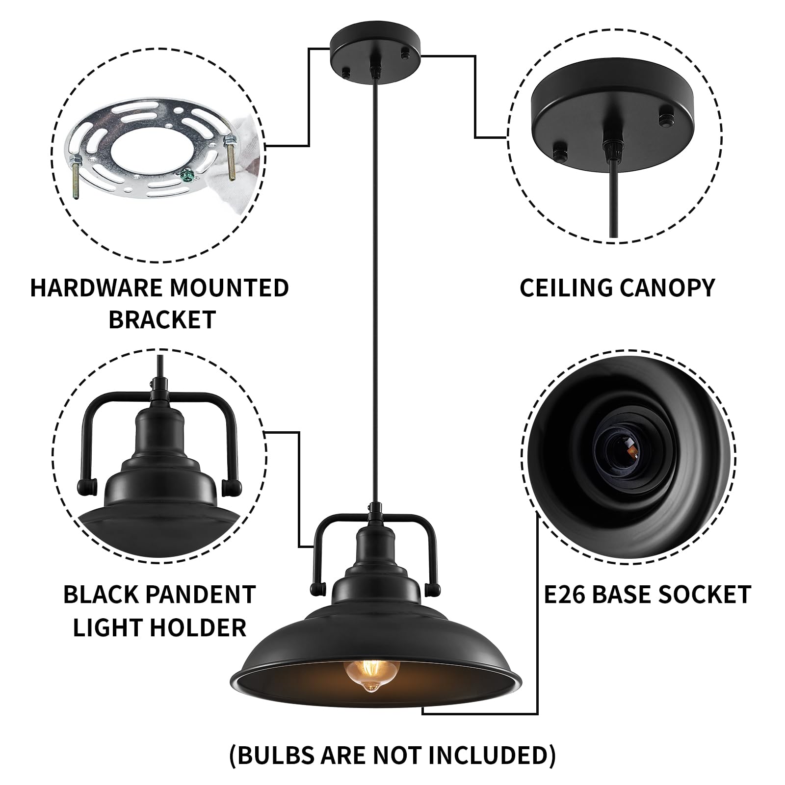 SESIMENT kitchen island pendant lighting blends black steel with brass interior