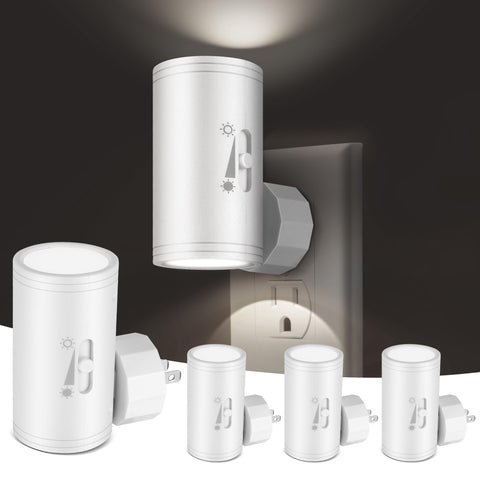 SETEN 4-pack LED night lights with outlet plug for hallway safety and ease of navigation.