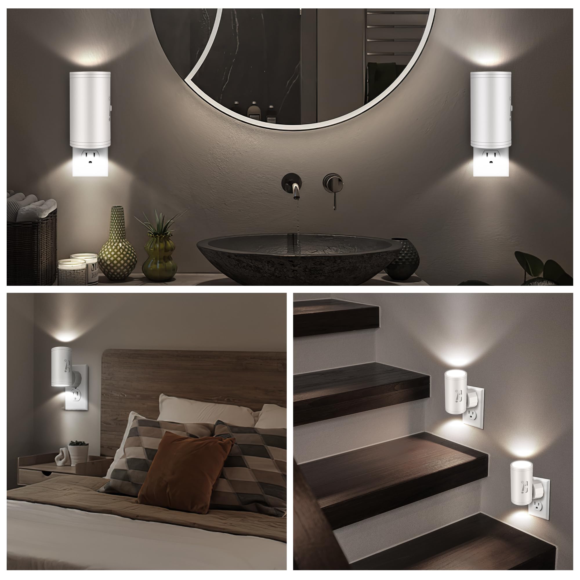 SETEN dimmable night light offering 0-300lm brightness customization.