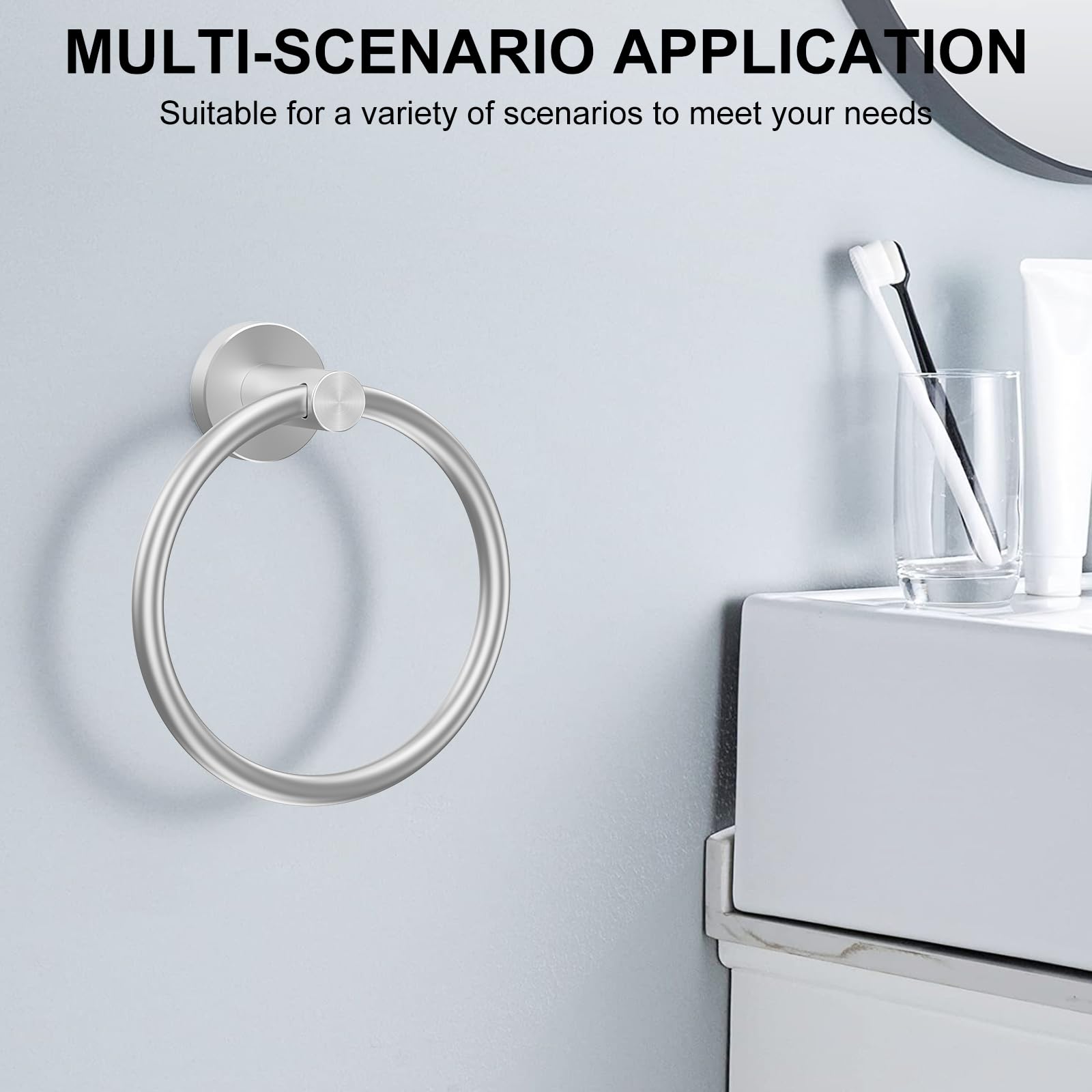 SetSail kitchen and bathroom towel holder complements stainless fixtures