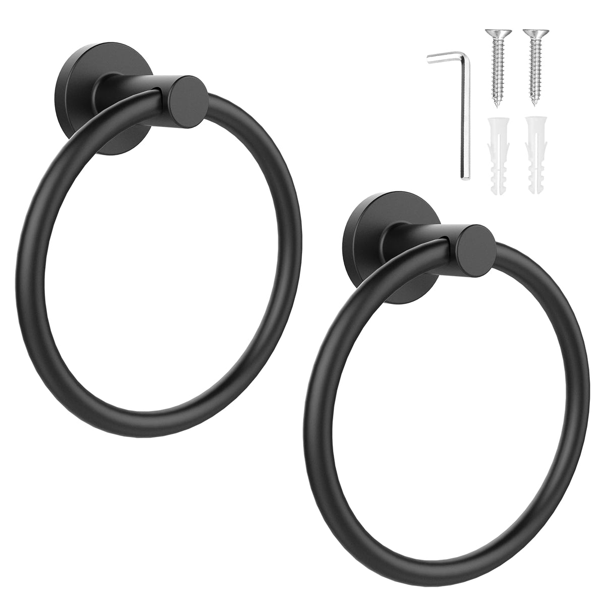 Setsail towel holder matte black wall mount for a sleek bathroom look.