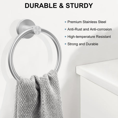 SetSail stainless steel towel ring with durable, heavy-duty design