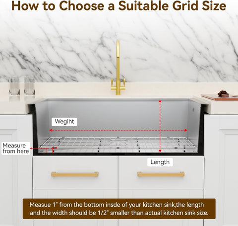 SettleDown measuring tips guide image provides fast sizing guidance for matching grids.