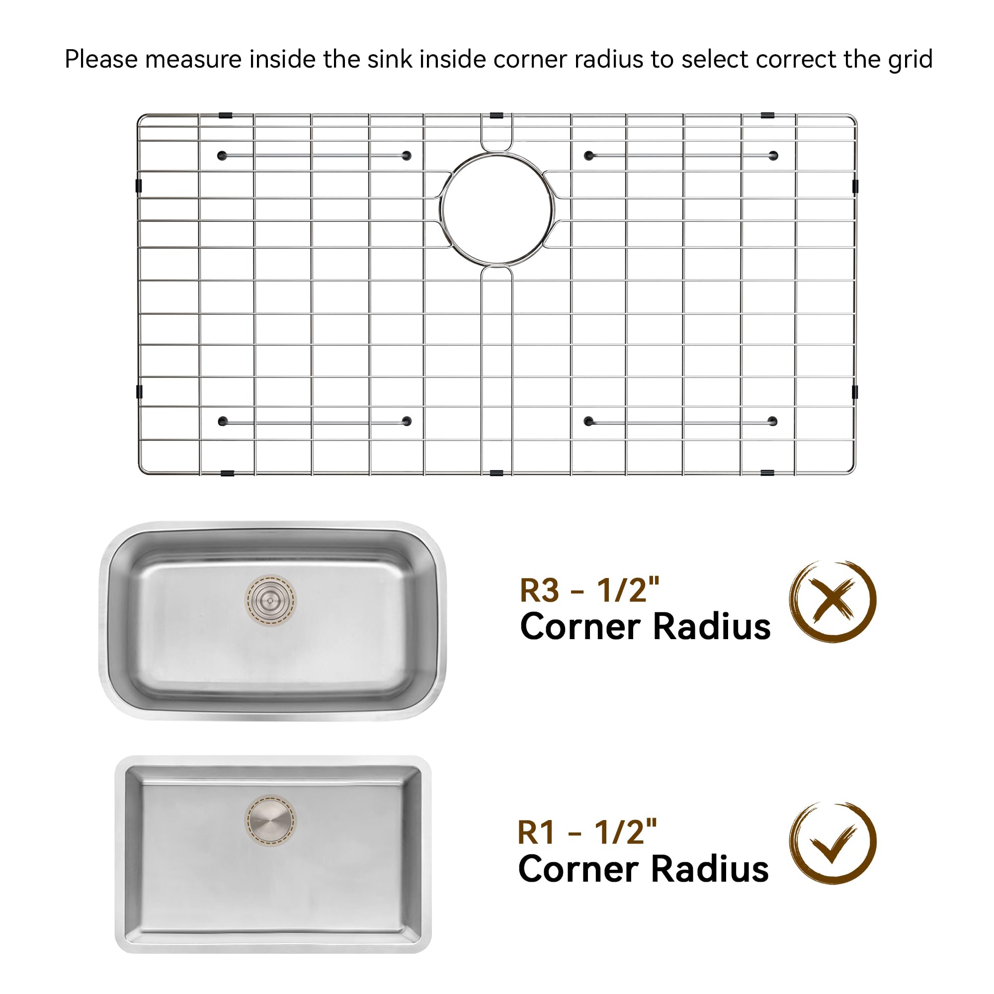 SettleDown stainless steel sink grid durable protector for daily use