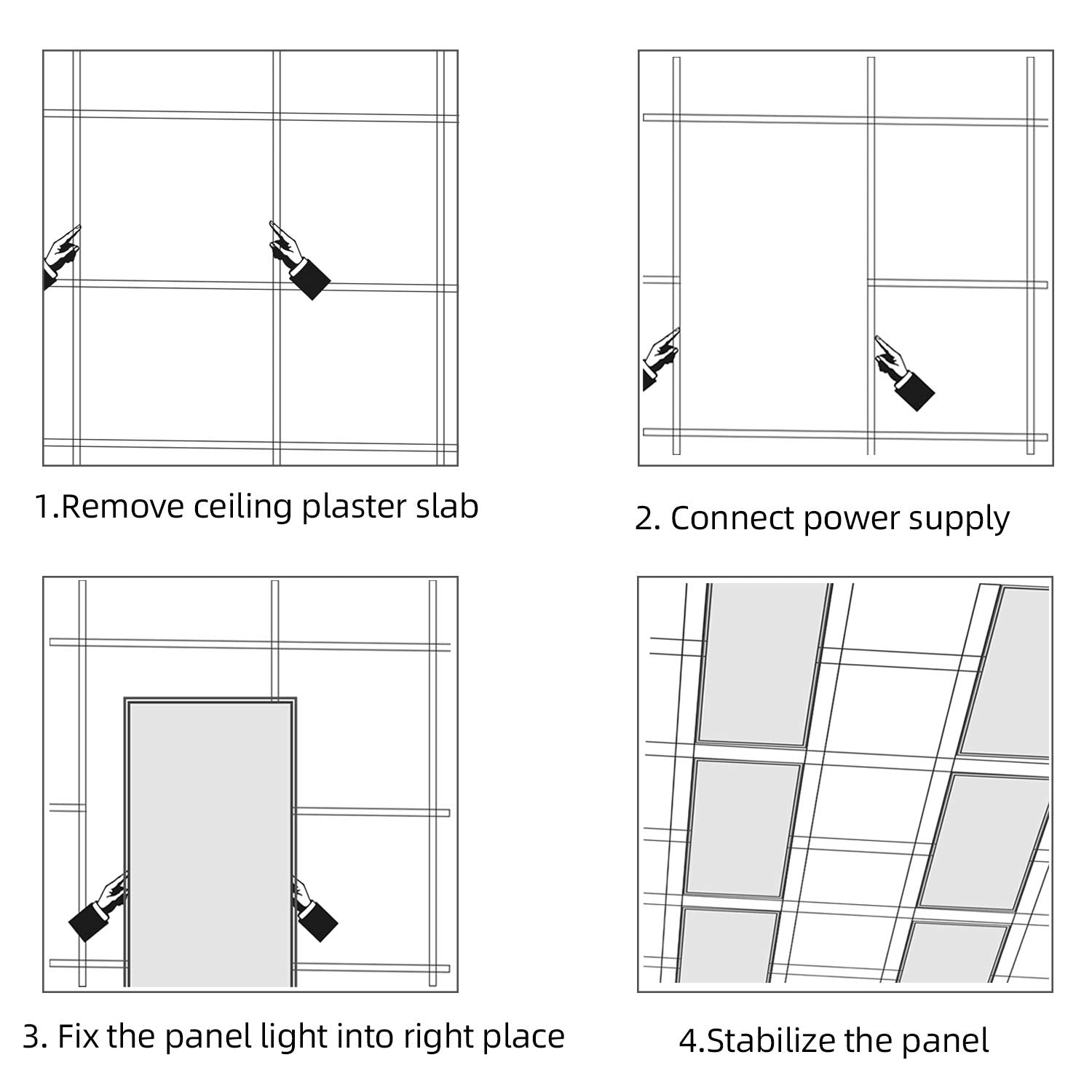 SEURON 2x4 flat panel ideal for offices, schools, and shops