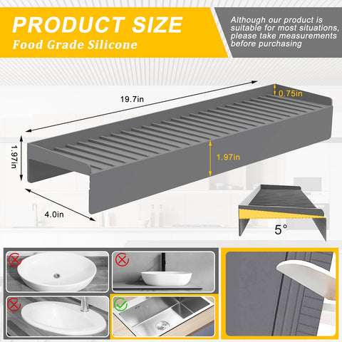 Sevflow Kitlers draining mat shown in kitchen sink for fast drying