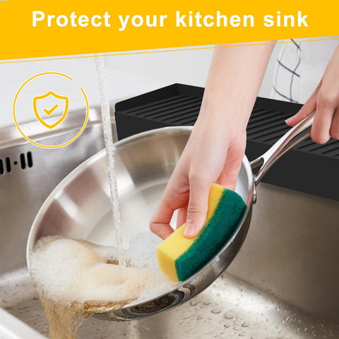 Sevflow Kitlers in kitchen sink protecting glassware during dishwashing.