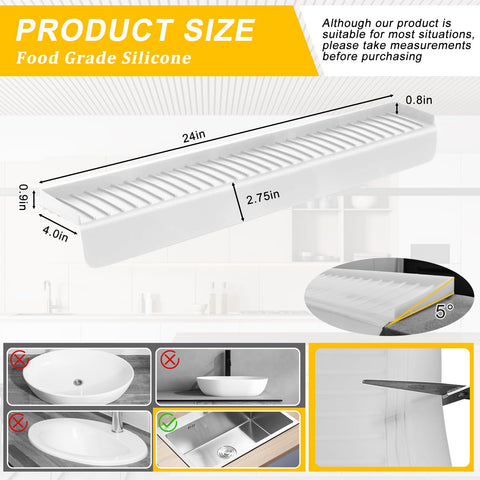 Sevflow draining mat placed beside sink for faster drying and less pooling