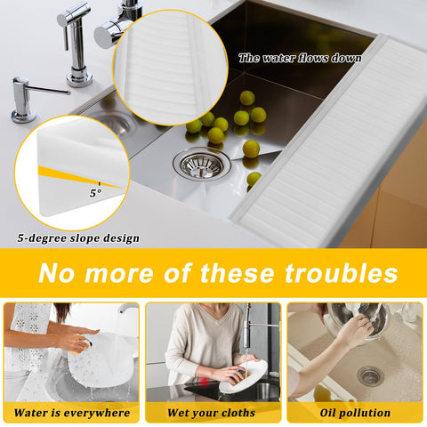 Sevflow edge guard at kitchen sink edge to shield surfaces while washing