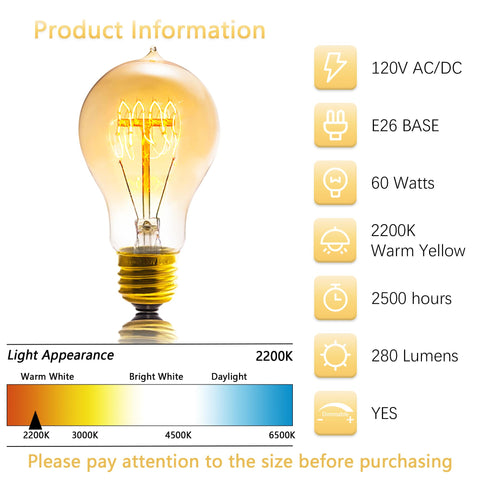 Sevici A19 Edison bulb dimmed to warm glow for mood lighting.