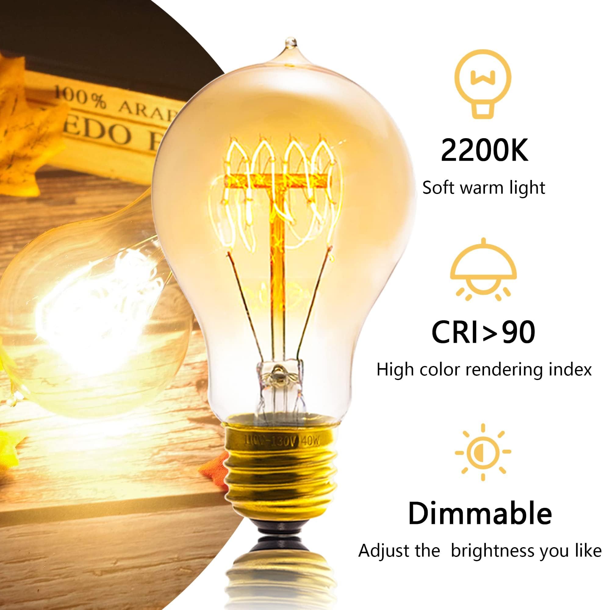 Sevici Edison bulb A19 dimmable 120V for controllable lighting in dining rooms.