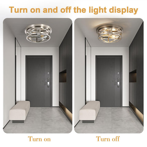 Sewterolyn bedroom flush mount 2-light fixture with soft, even ceiling light