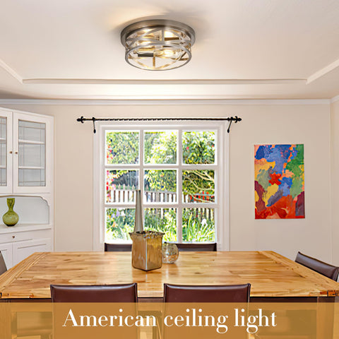 Sewterolyn hallway flush mount 2-light fixture adds clean lines to transitions