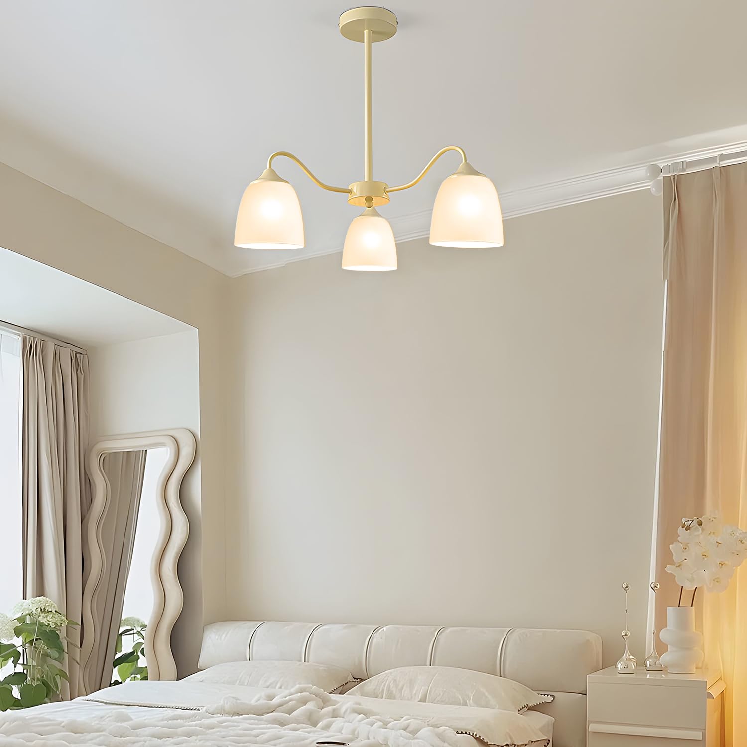 Sewterolyn glass shade diffuses light evenly for indoor use
