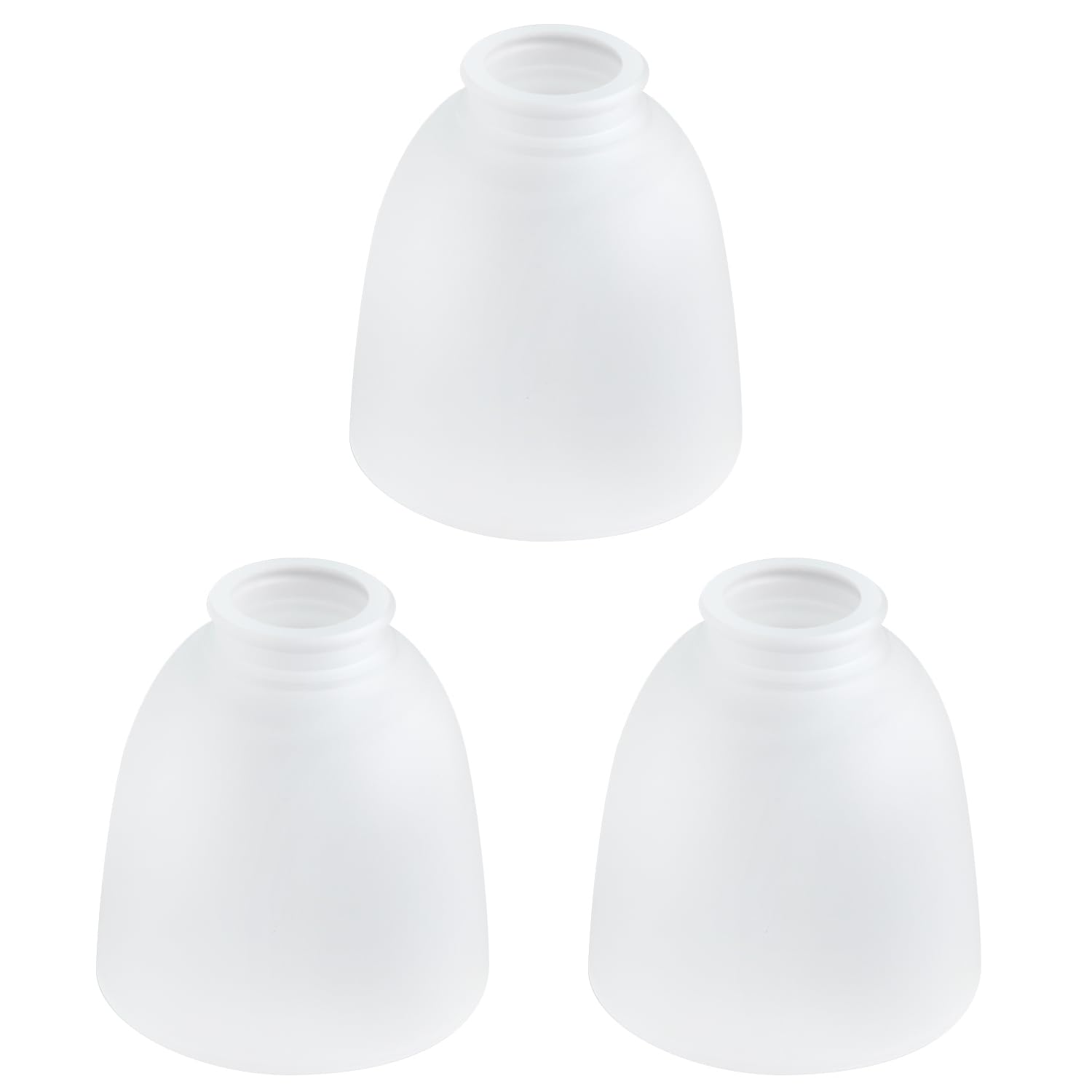 Sewterolyn glass shade with 1.61-inch fitter front view, 3-pack display