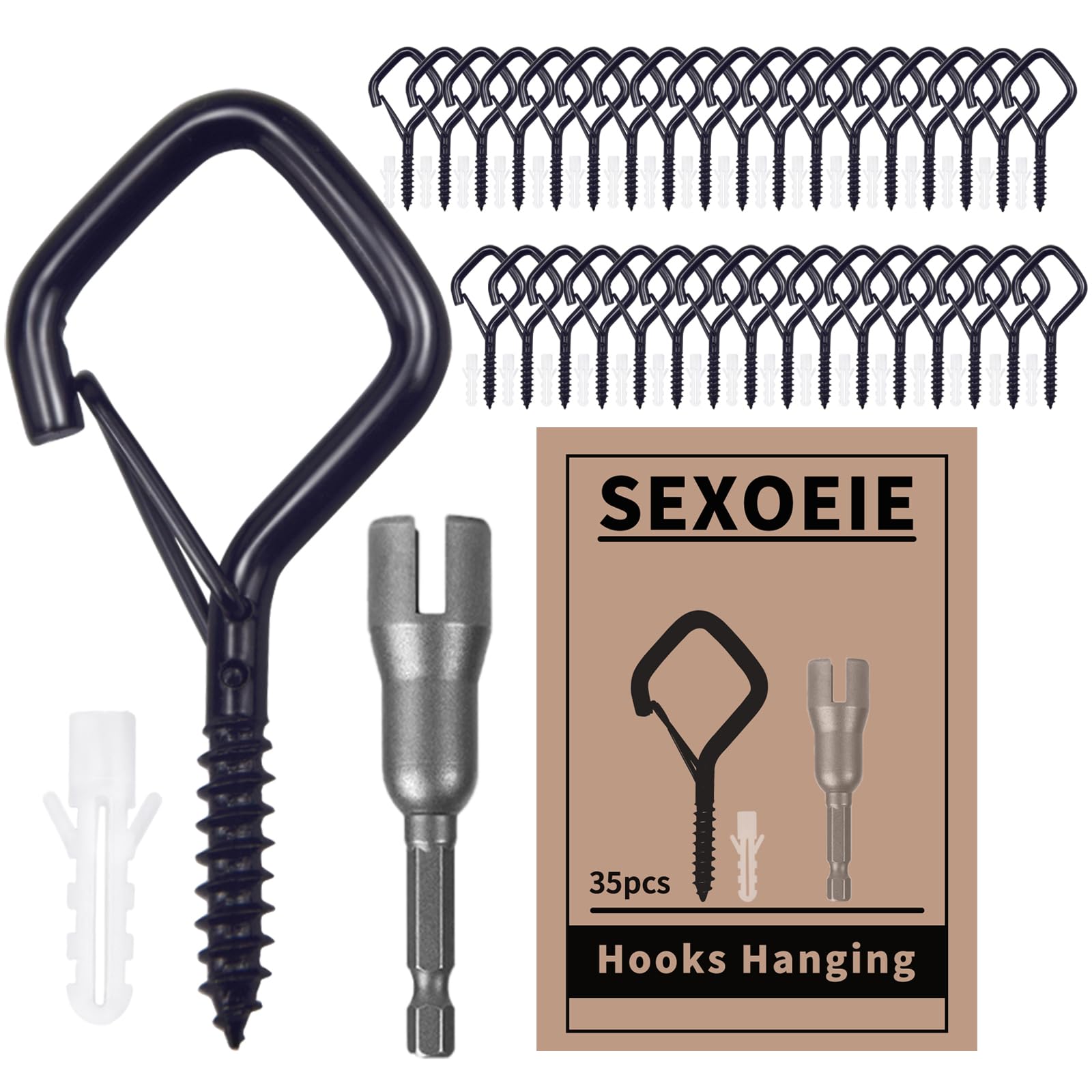 Sexoeie heavy-duty eye screw hook for outdoor use, rust-resistant.