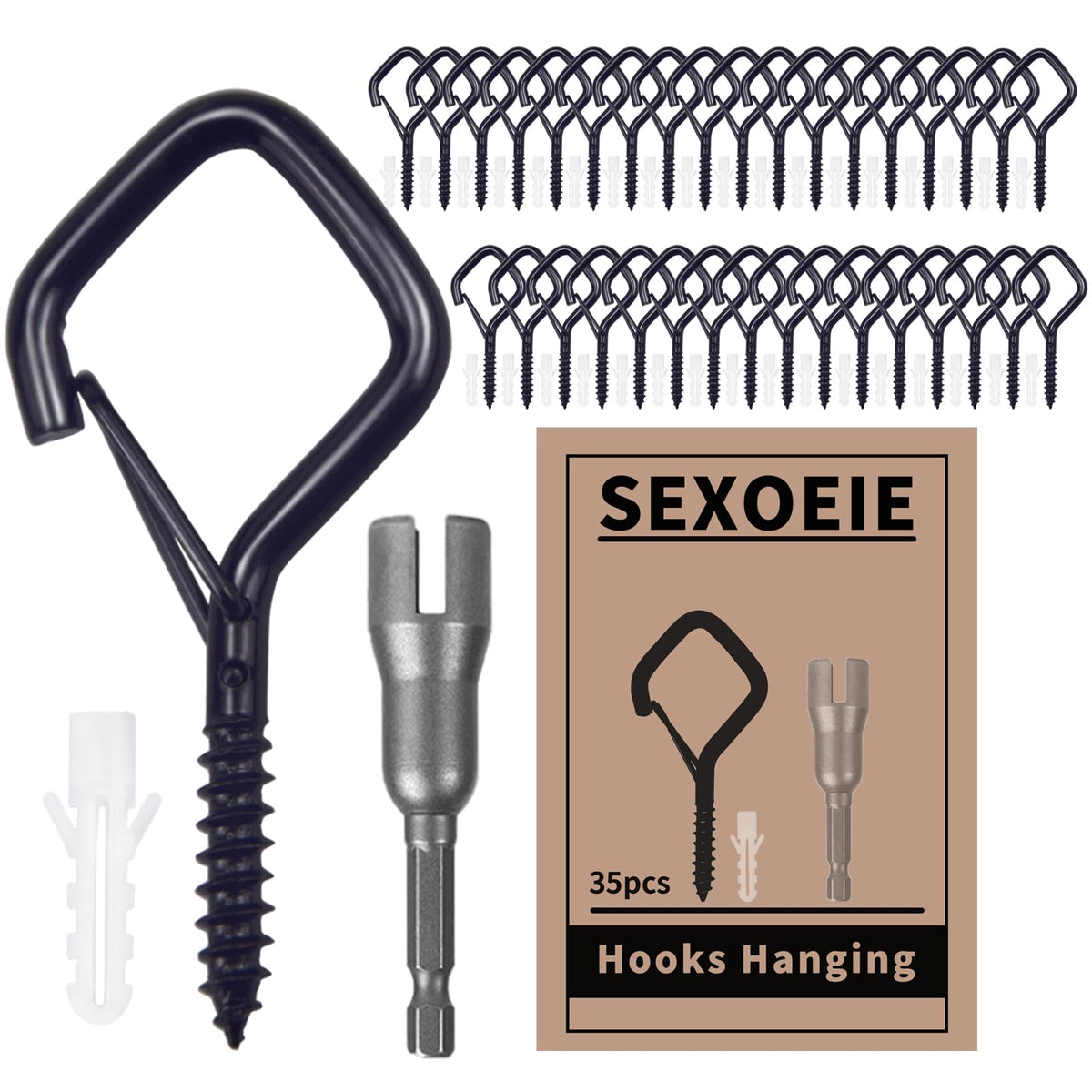Sexoeie heavy-duty eye screw hook for outdoor use, rust-resistant.