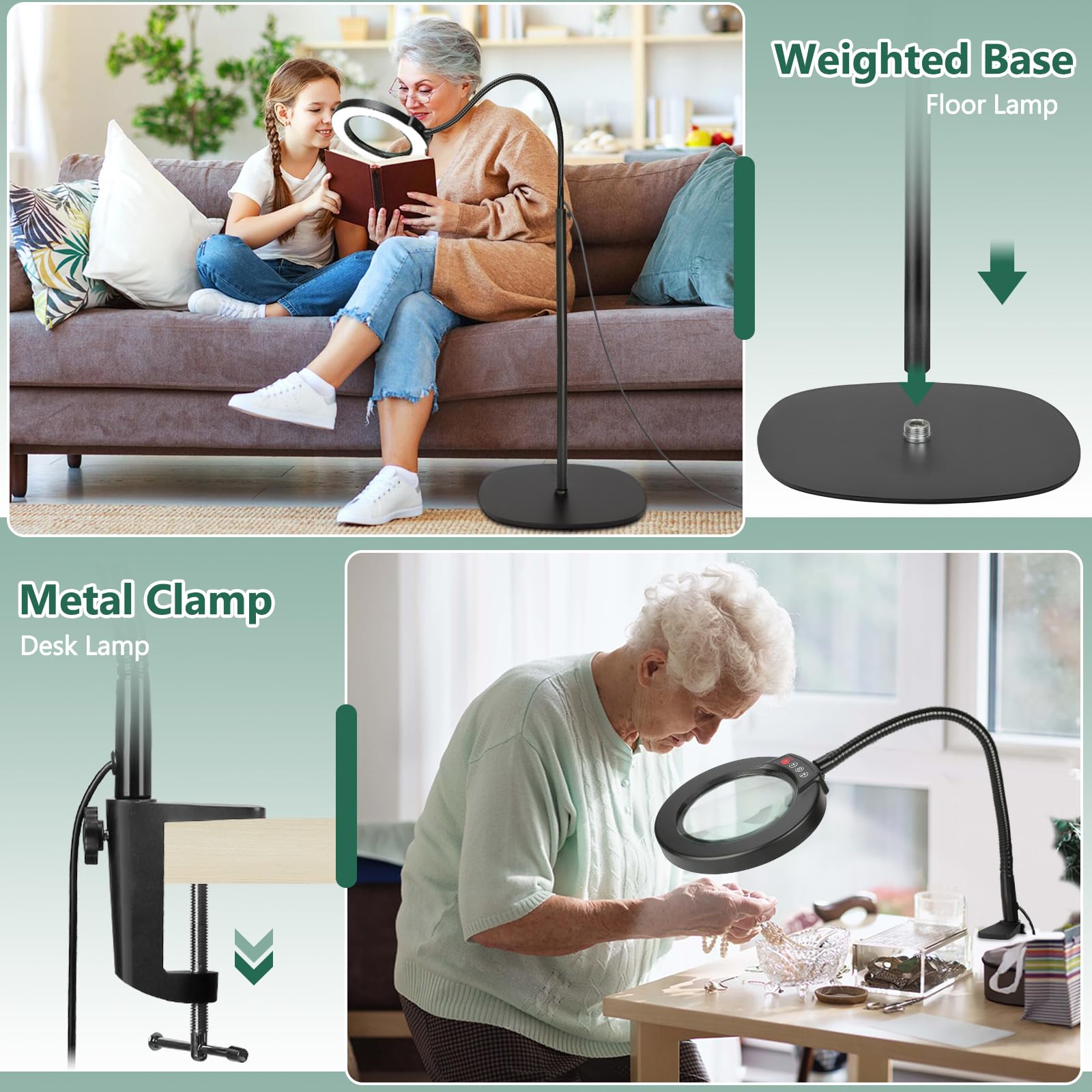 Seylae 3-in-1 clamp magnifier light attached to a workspace
