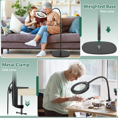 Seylae 3-in-1 clamp magnifier light attached to a workspace