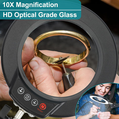 Seylae magnifier lamp displaying five color modes for task lighting