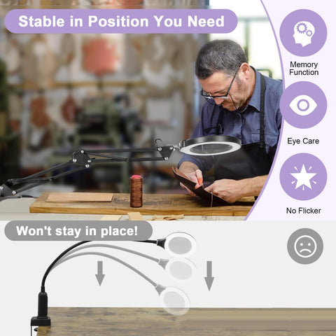 Seylae 72-LED illumination provides bright, even light for art and modeling.