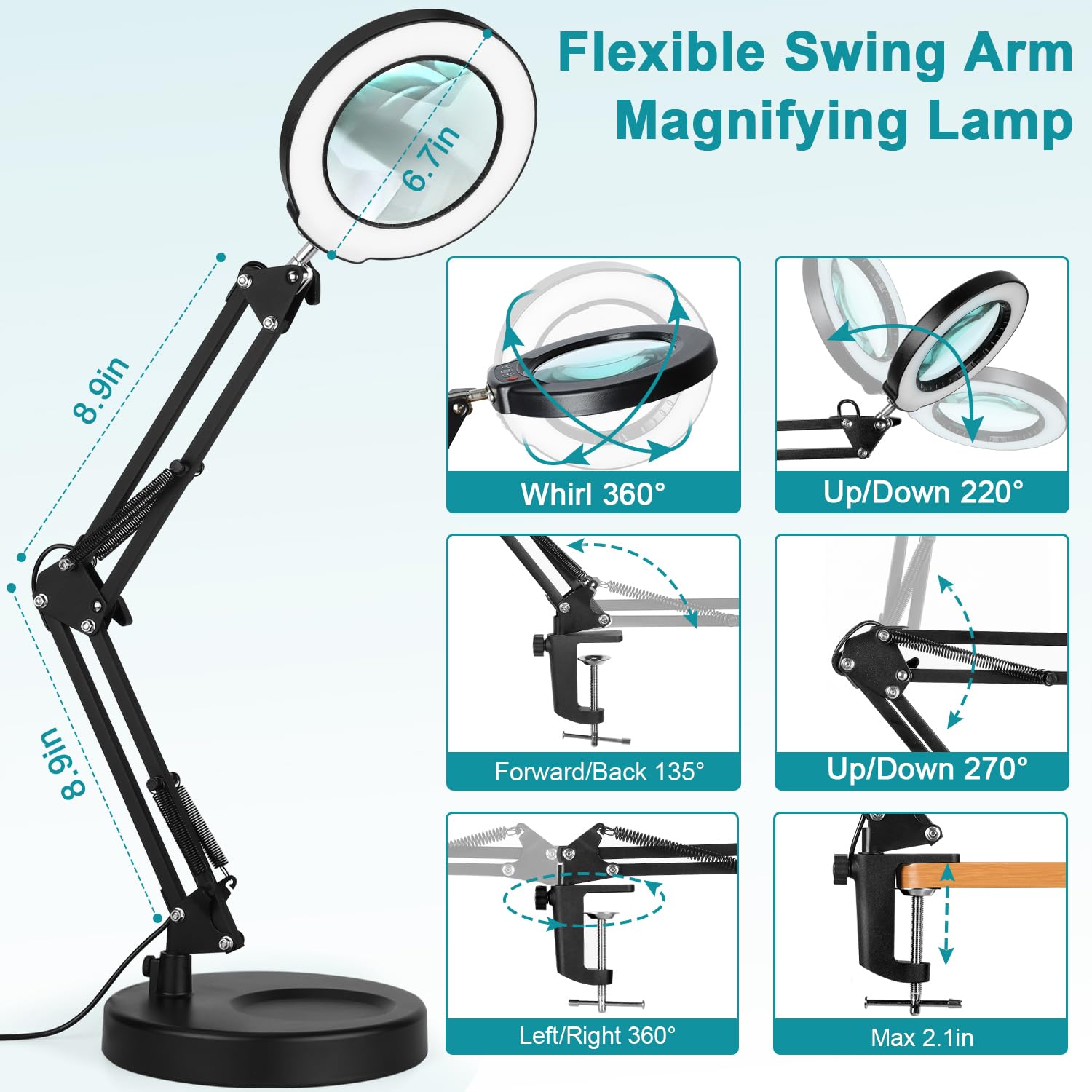 Seylae stable base with clamp setup for hands-free operation