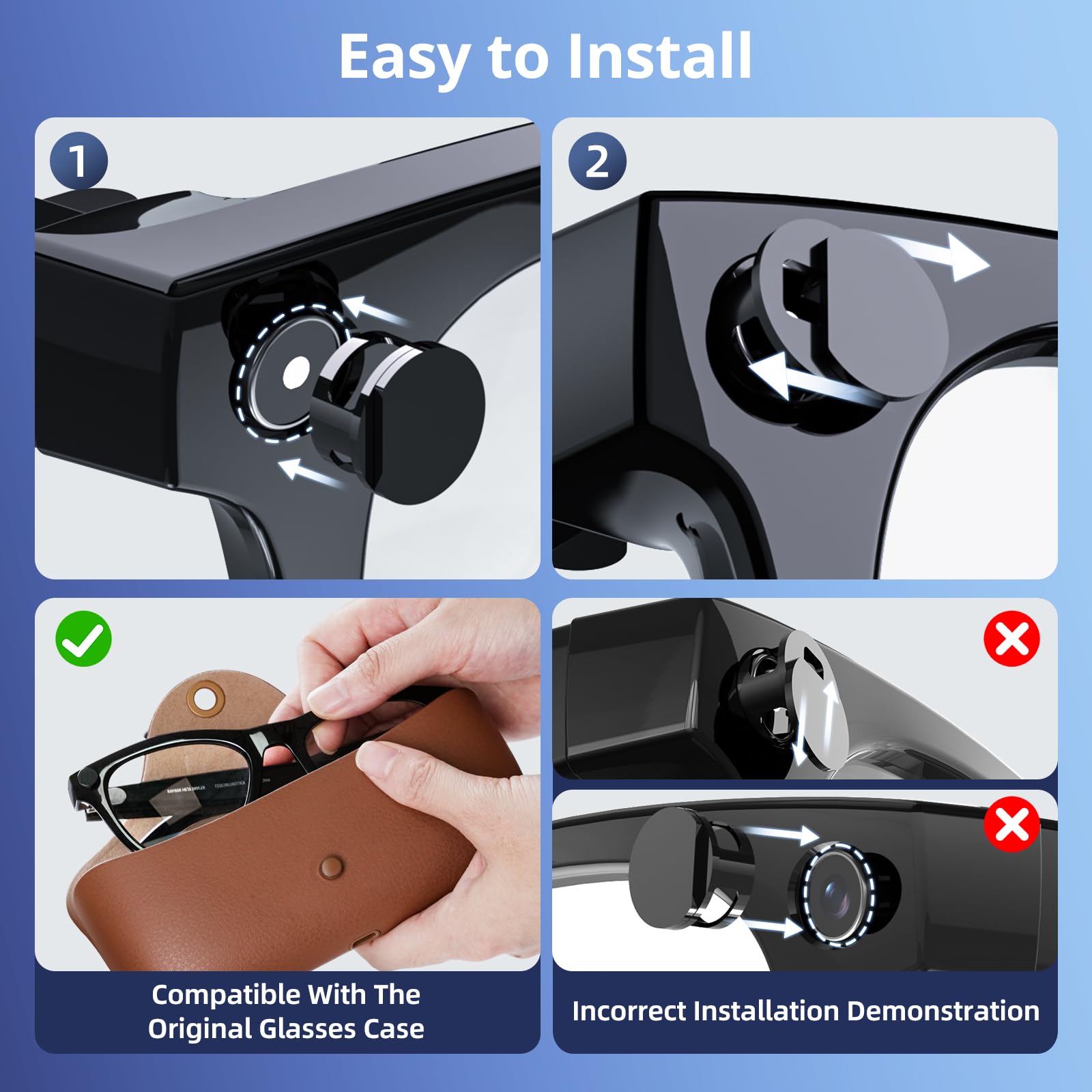 Seynli LED light cover for Ray-Ban Meta Headliner privacy
