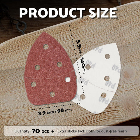S&F Stead Fast detail sander paper shows red-brown aluminum oxide for durable wood sanding.