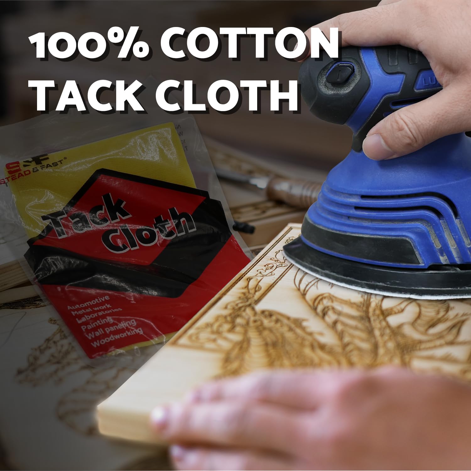 S&F Stead Fast tack cloth included for dust-free finishing.