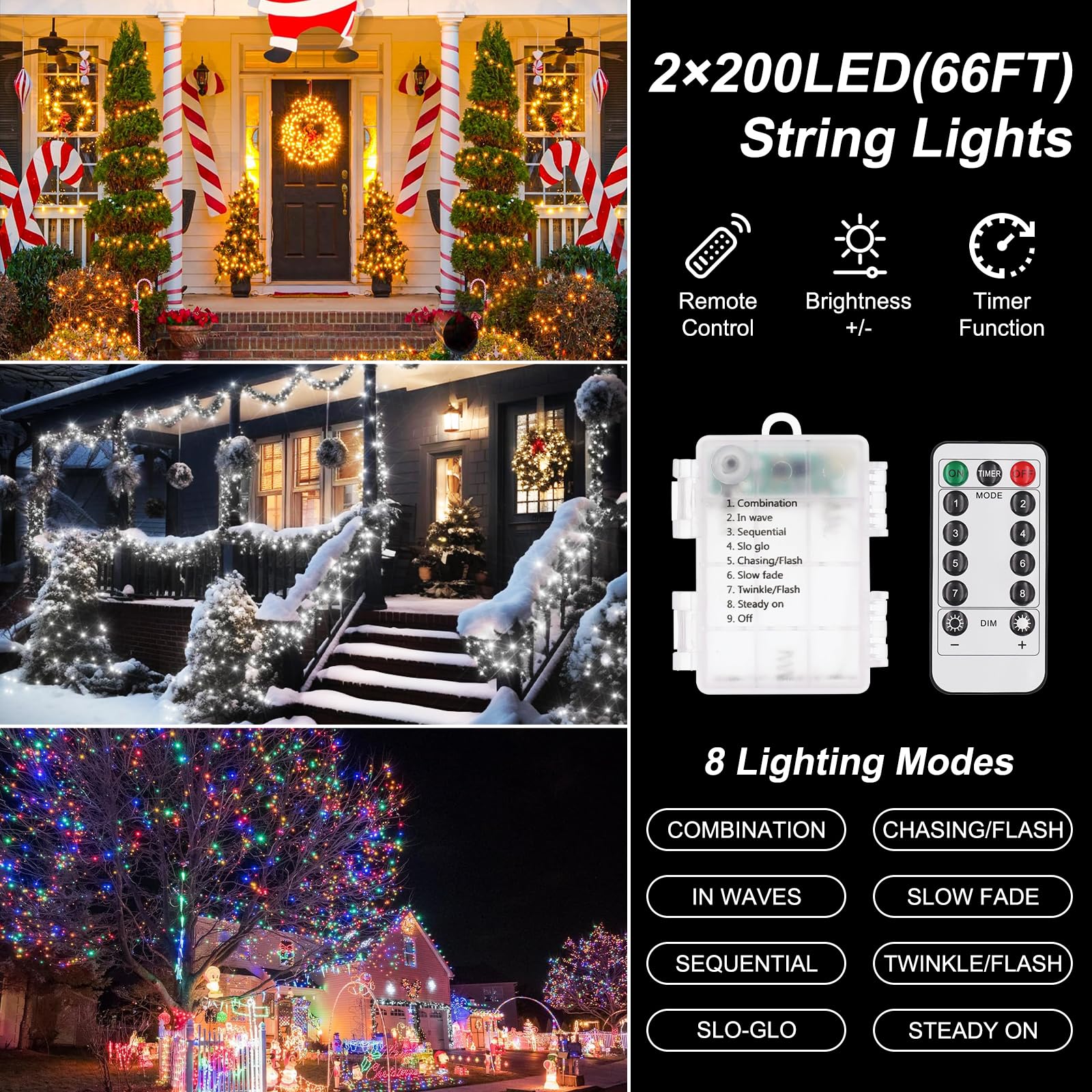 SFNDOU IP44 waterproof battery case protects the lights outdoors