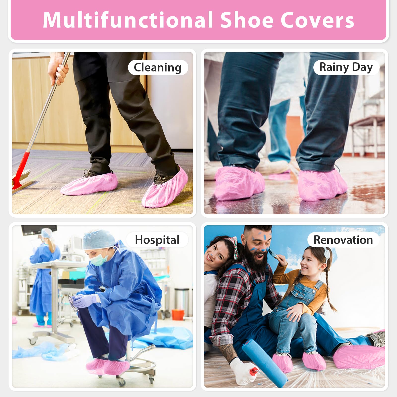 Sfee protective shoe covers safeguard indoor floors and carpets