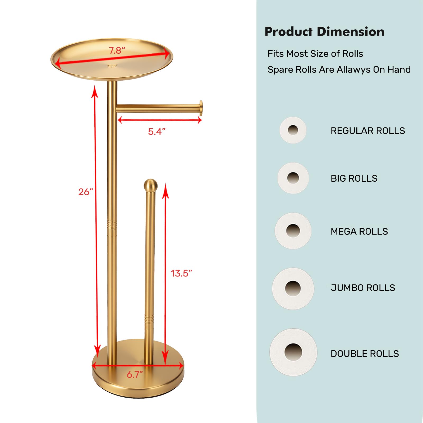 Sfemn bathroom-organization-stand supports extra rolls and keeps essentials within reach.