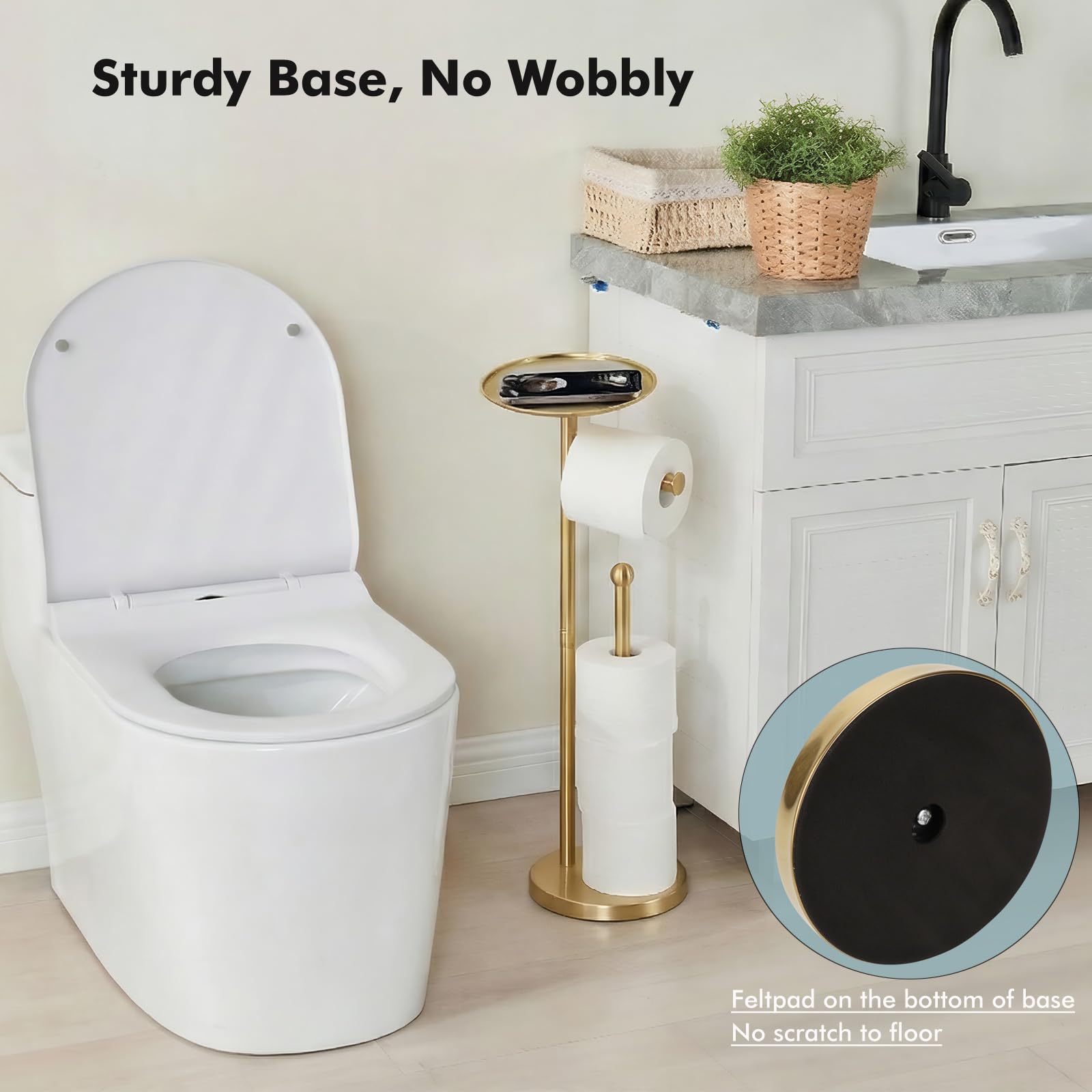 Sfemn padded-base-floor-protection prevents scratches while keeping the stand steady.