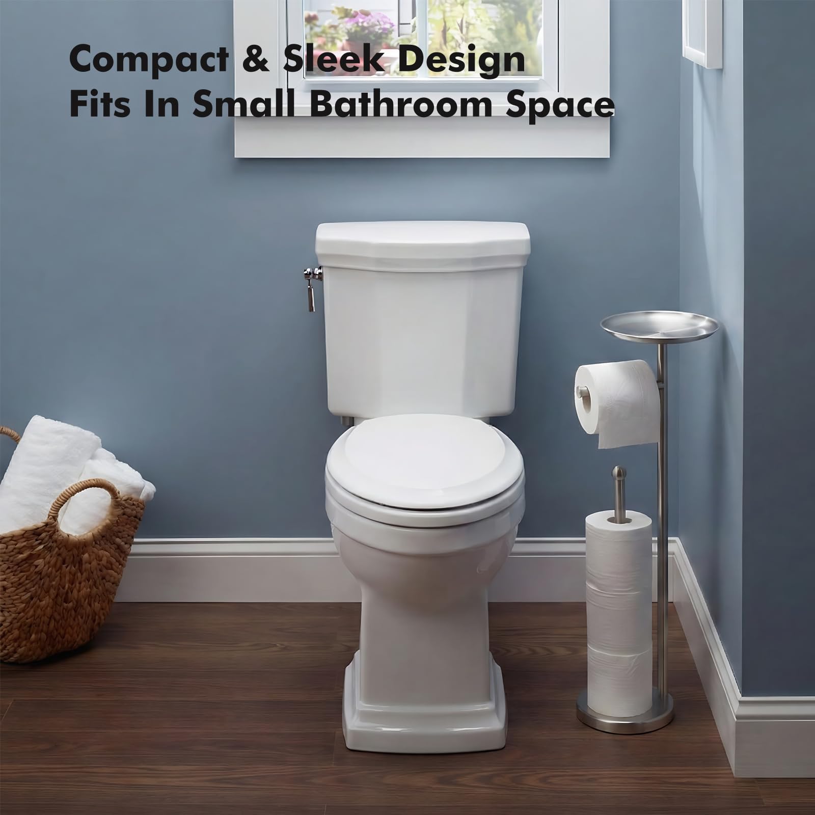 Sfemn 26-inch height keeps tissue accessible from seat and sink.