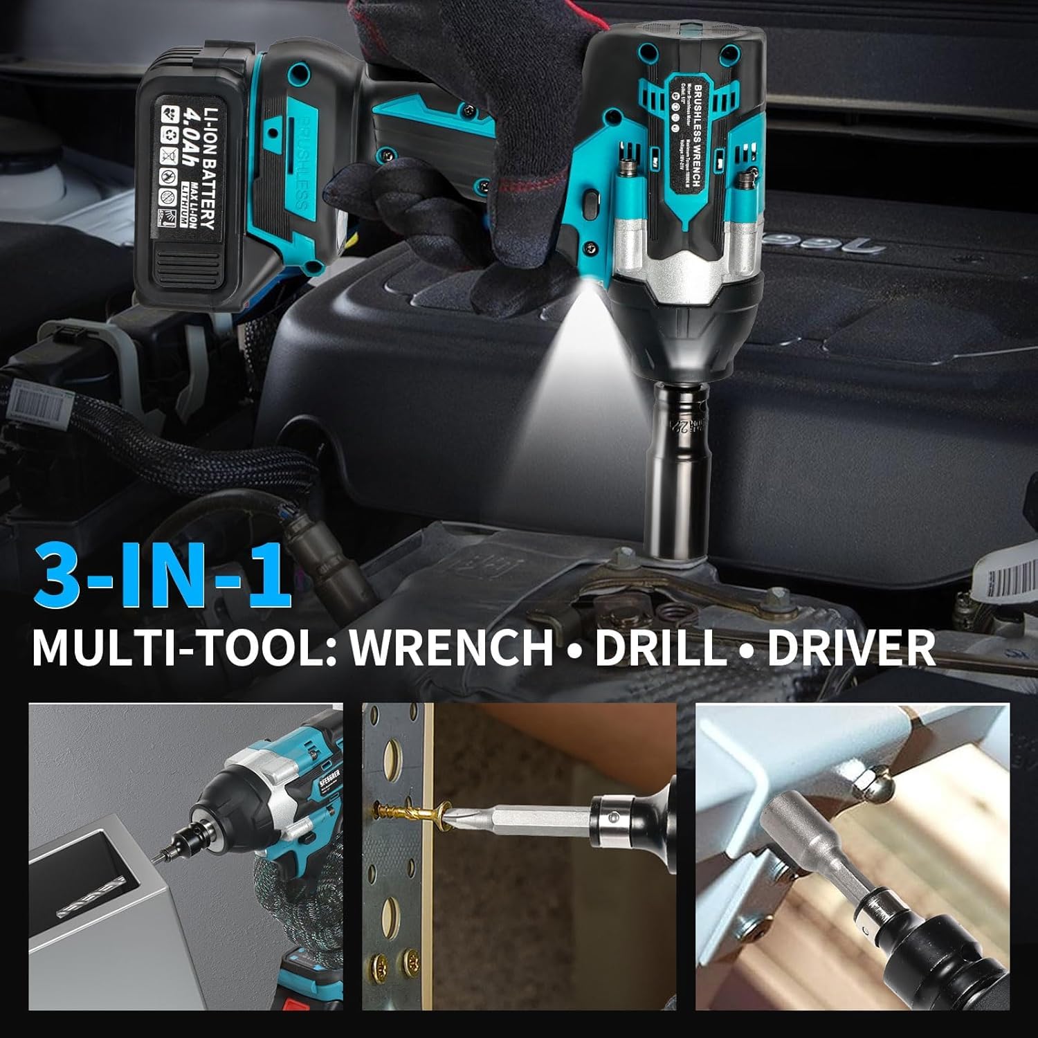 SFESGRER 4-speed with LED lighting for working in low-light conditions.
