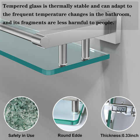 SFGSOWOR 0.3-inch tempered glass shelf provides sturdy support