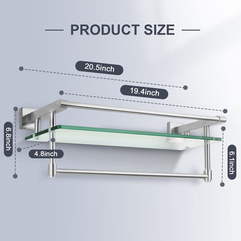 SFGSOWOR brushed nickel bathroom shelf display for modern bathrooms