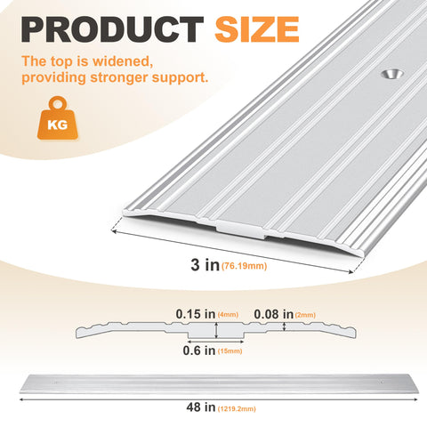 SFNSM threshold with widened top support adds strength for heavy doors.