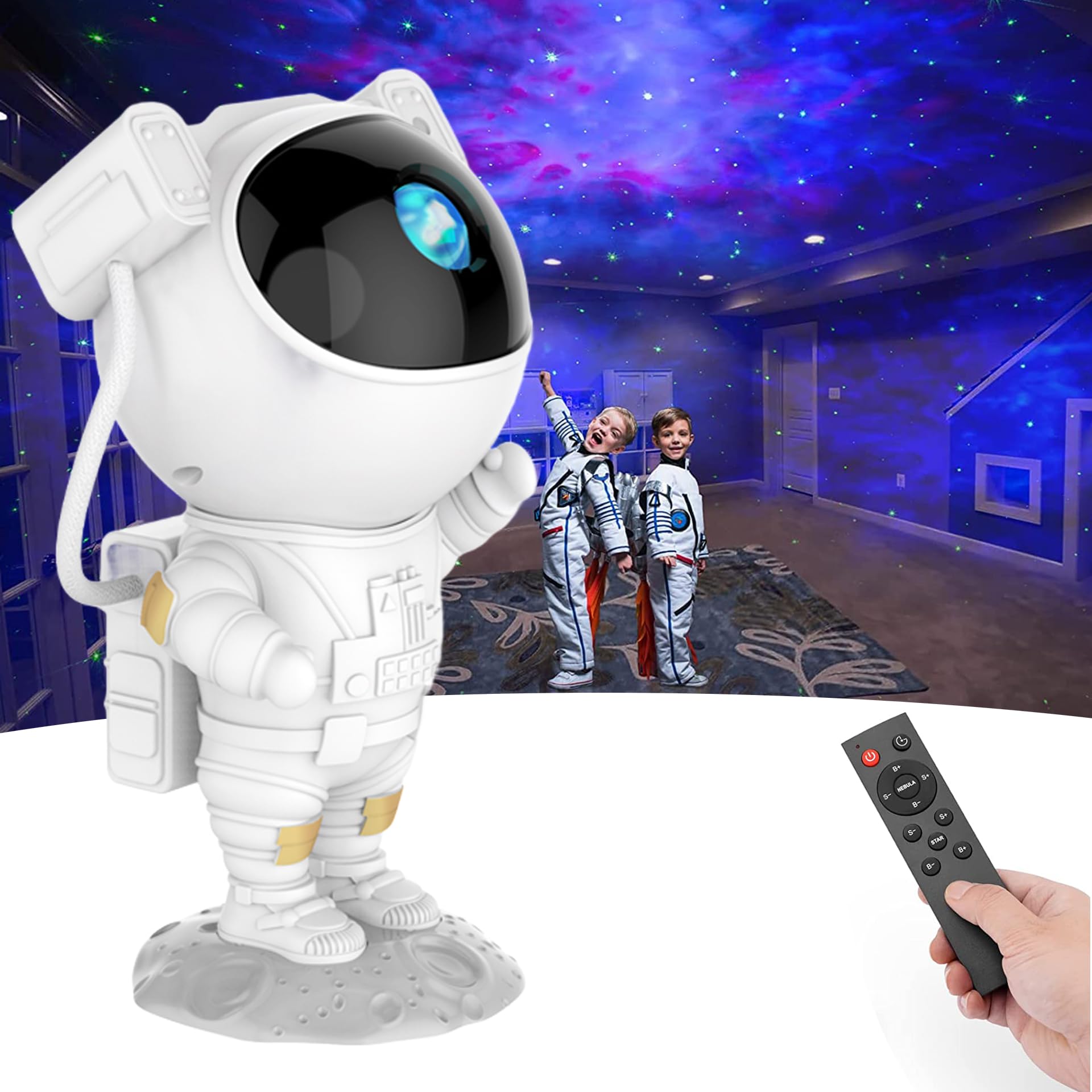 SFOUR Astronaut Galaxy Projector with remote control for ceiling night sky projection