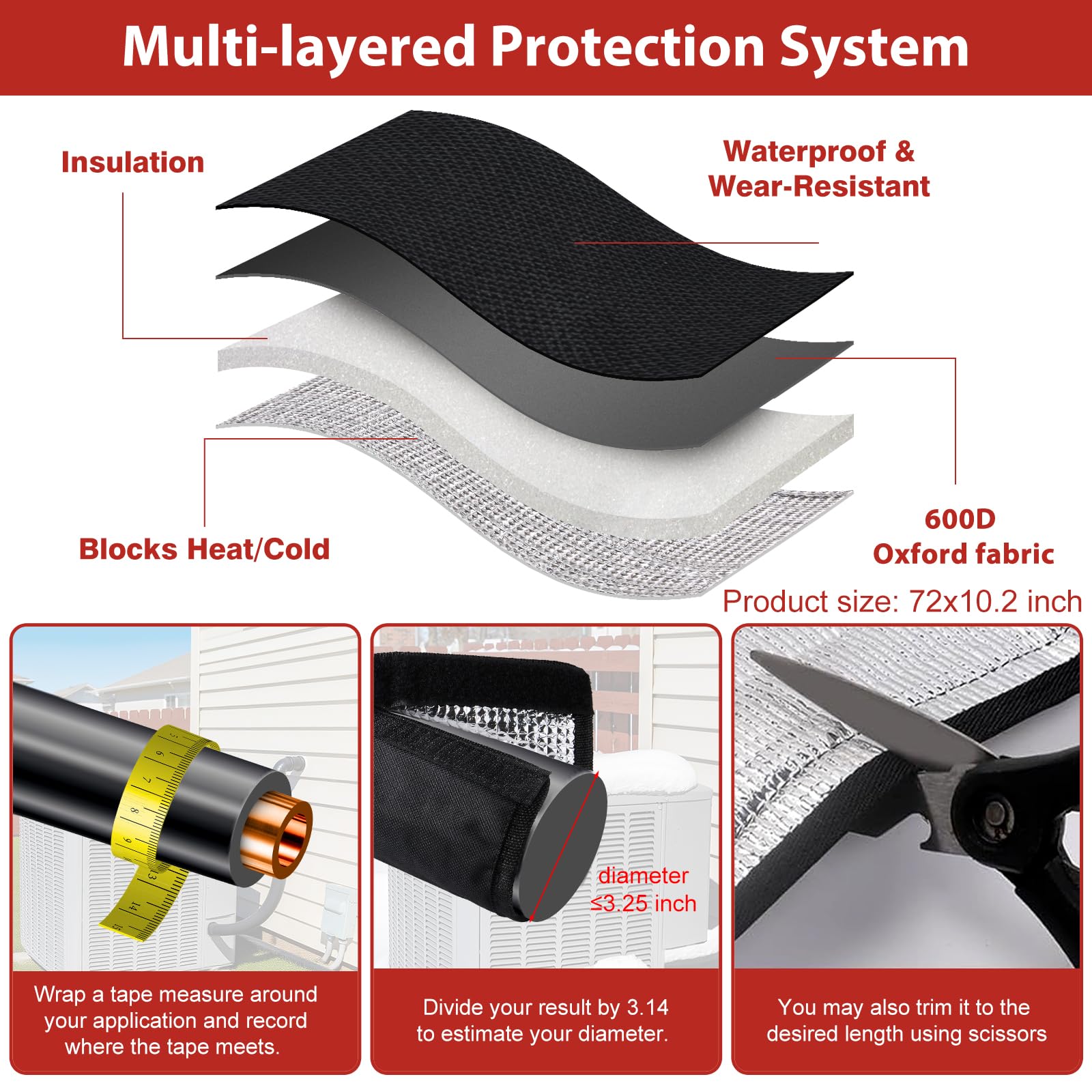 SFTMTPNL inner aluminum foil barrier reduces heat exchange along pipes