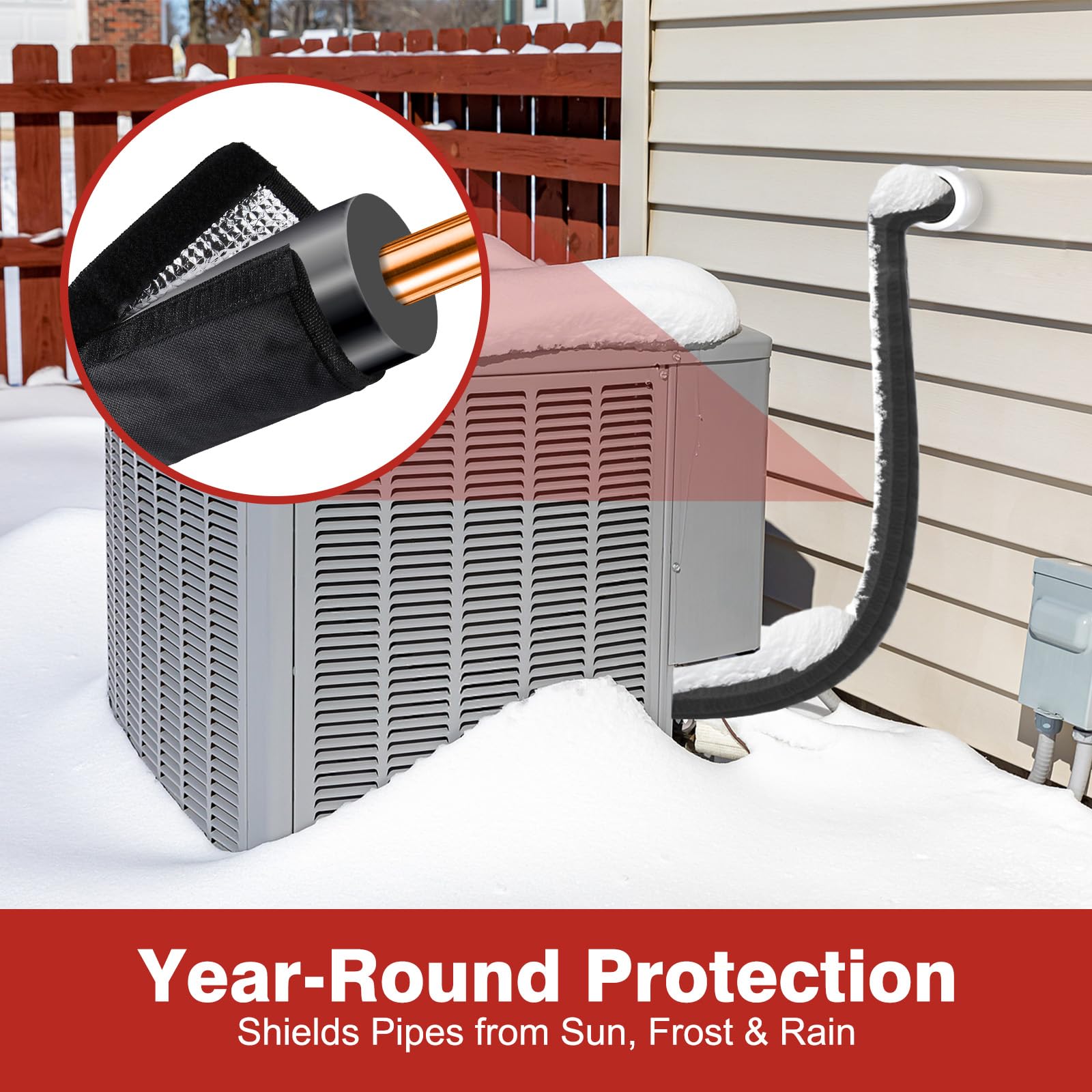 SFTMTPNL Oxford cover shields exterior AC pipes against weather