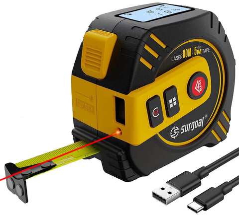 SG SURGOAL 2-in-1 laser tape measure with digital display for quick room measurements