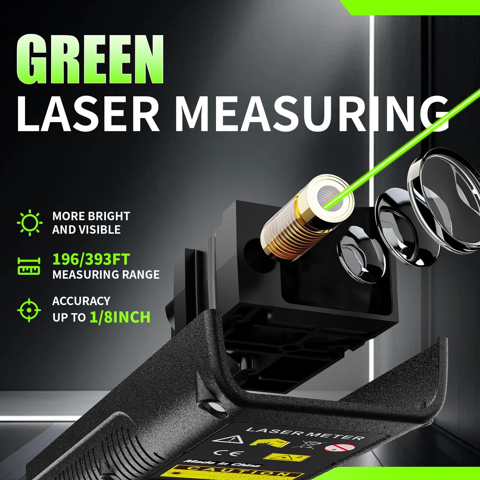 SG SURGOAL green laser distance meter backlit display for clear readings in any light